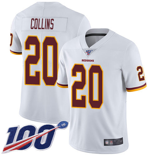 Washington Redskins Limited White Youth Landon Collins Road Jersey NFL Football #20 100th Season->youth nfl jersey->Youth Jersey